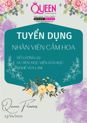 Queen Flowers Tuyển Dụng Nhân Sự